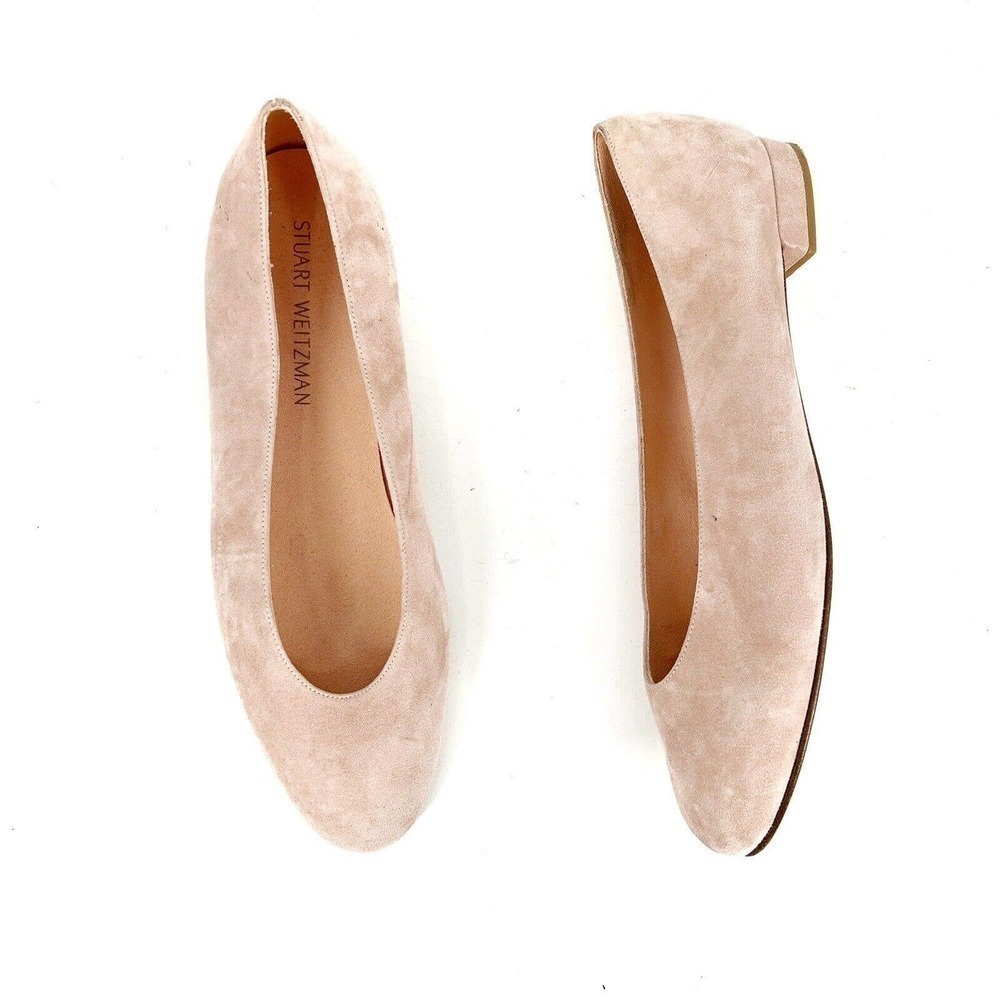 Stuart Weitzman Pink Ballet Flat Leather Suede Women’s Size 10 Slip On Blush